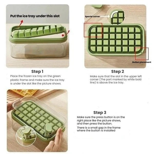 ChillMate™ – 2-Layer Ice Cube Tray with Scoop | Easy Demolding | 64 Cubes in One Go