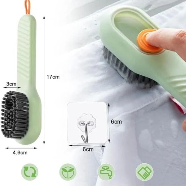 PressClean™ – Built-In Liquid Brush | Multi-Surface Use | Soft Bristles