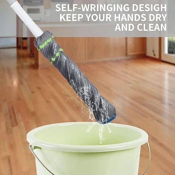 TwistWipe™ – Self-Wringing Floor Mop | 2-in-1 Scrub & Mop Head | Less Effort, More Sparkle