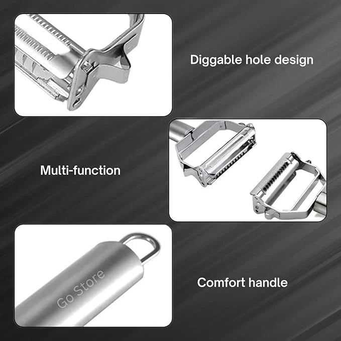 SwiftPeel™ – 3 in 1 Stainless Peeler | Sharp Blades, Anti-Rust | For Quick, Clean Prep