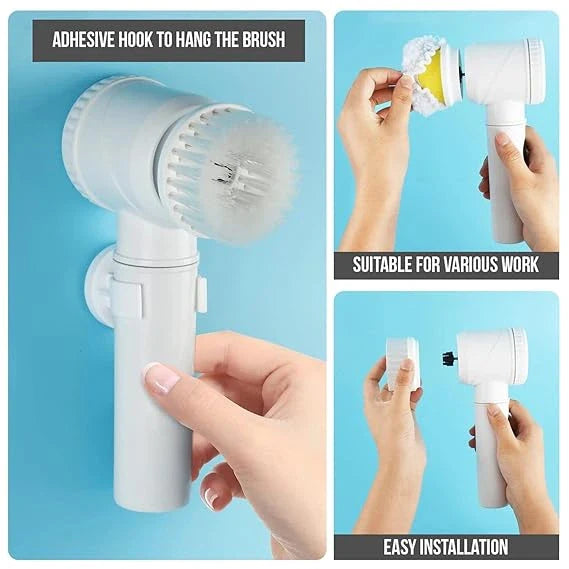 ScrubWhirl™ – 5-in-1 Spin Brush | For Tiles, Corners & More | Daily Cleaning