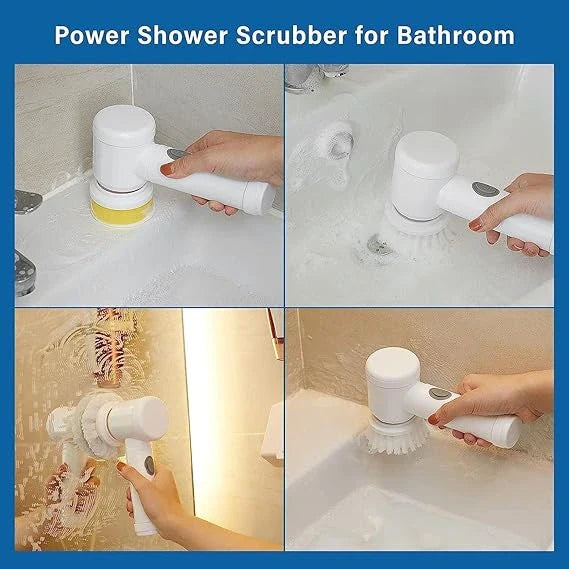 ScrubWhirl™ – 5-in-1 Spin Brush | For Tiles, Corners & More | Daily Cleaning