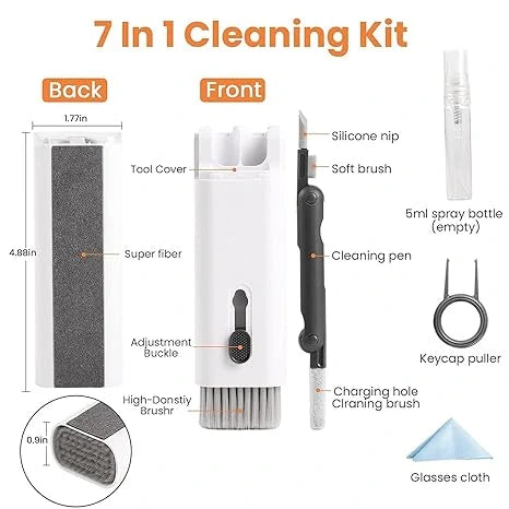 CleanCraft™ – Cleaning Kit | 7-in-1 Multifunctional Tools | For Keyboards, Gadgets & More
