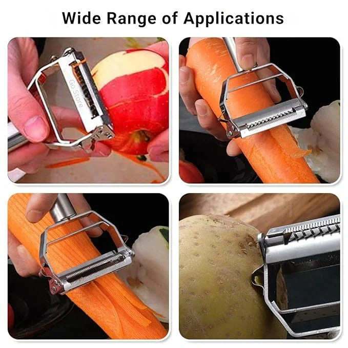 SwiftPeel™ – 3 in 1 Stainless Peeler | Sharp Blades, Anti-Rust | For Quick, Clean Prep